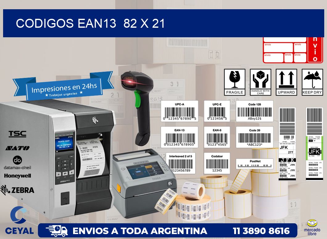 CODIGOS EAN13  82 x 21