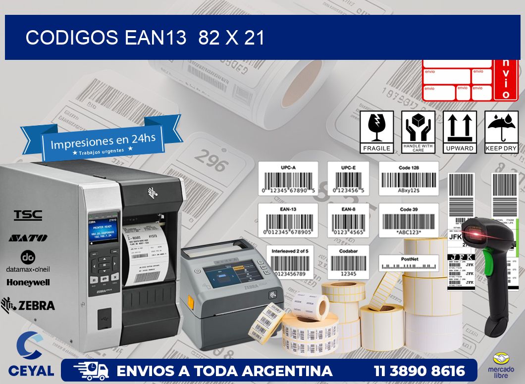 CODIGOS EAN13  82 x 21