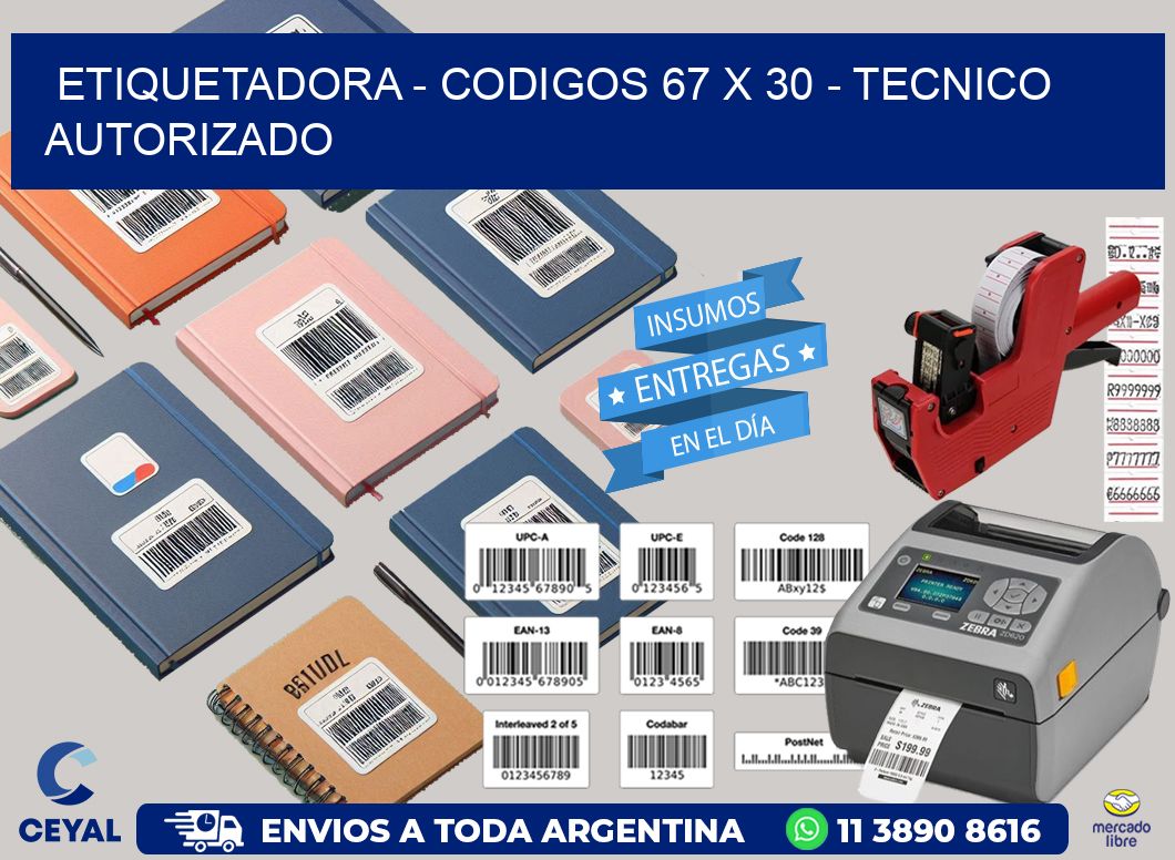 ETIQUETADORA - CODIGOS 67 x 30 - TECNICO AUTORIZADO