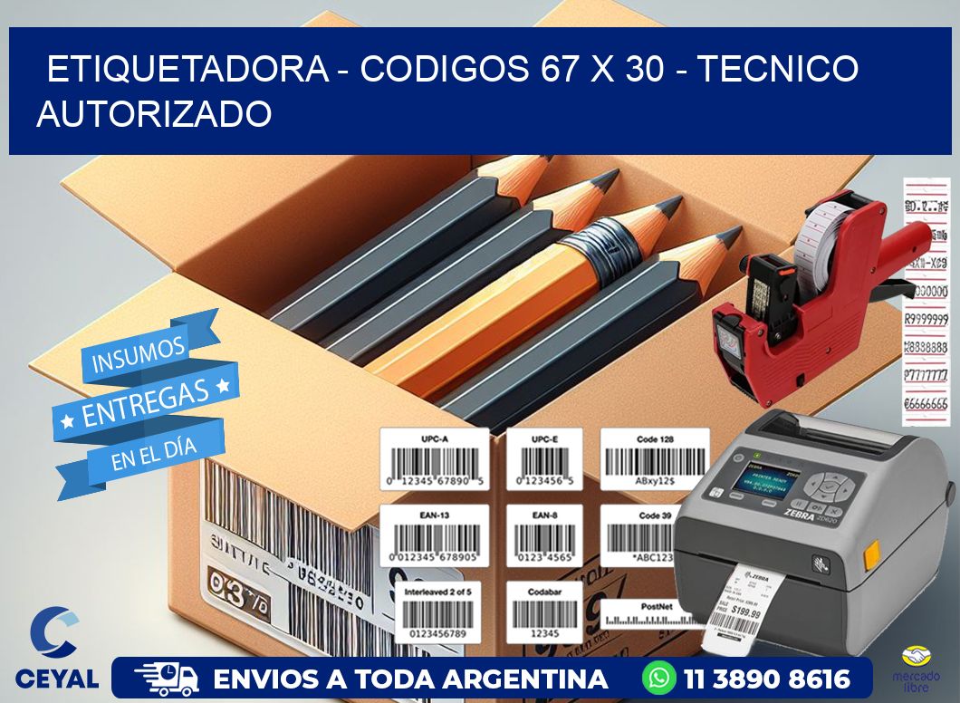 ETIQUETADORA - CODIGOS 67 x 30 - TECNICO AUTORIZADO