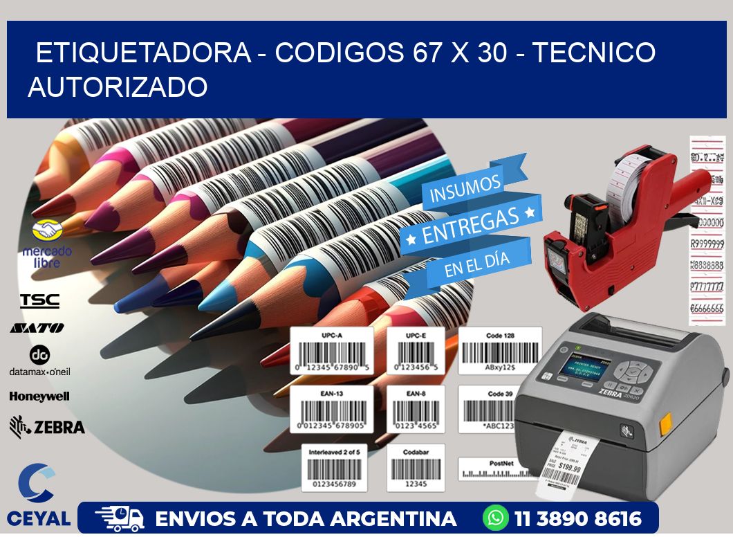 ETIQUETADORA – CODIGOS 67 x 30 – TECNICO AUTORIZADO