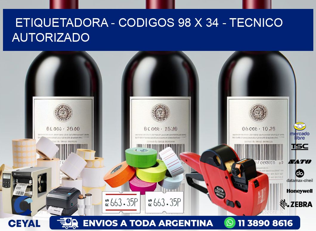ETIQUETADORA - CODIGOS 98 x 34 - TECNICO AUTORIZADO