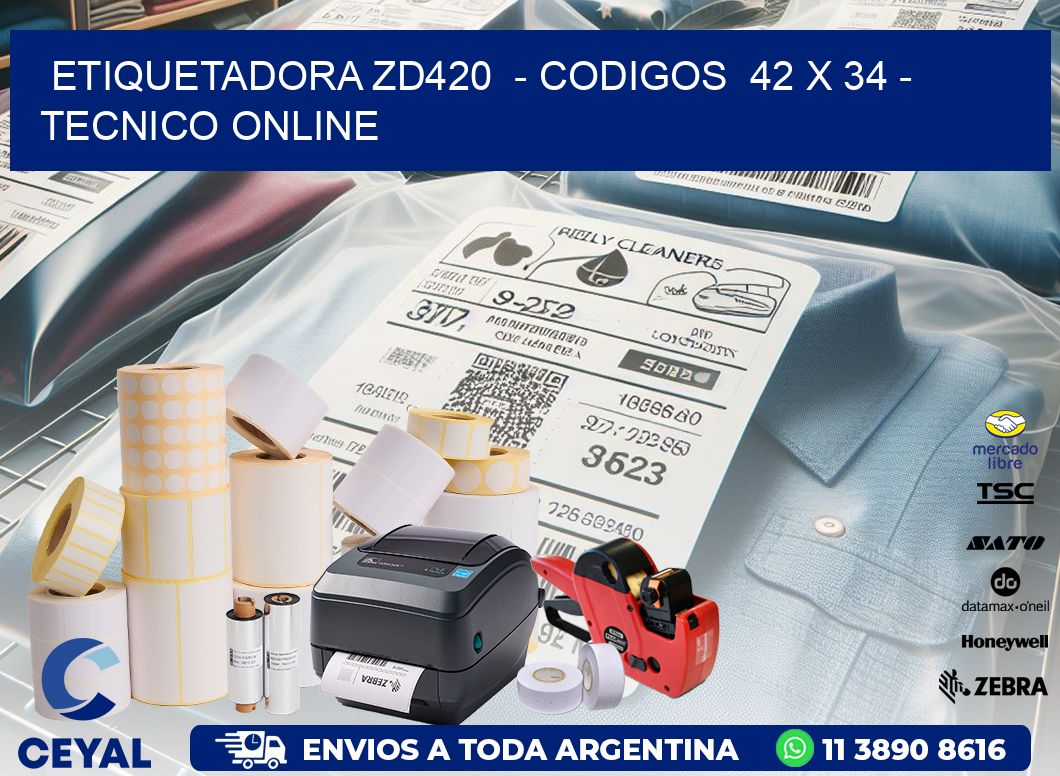 ETIQUETADORA ZD420  – CODIGOS  42 x 34 – TECNICO ONLINE