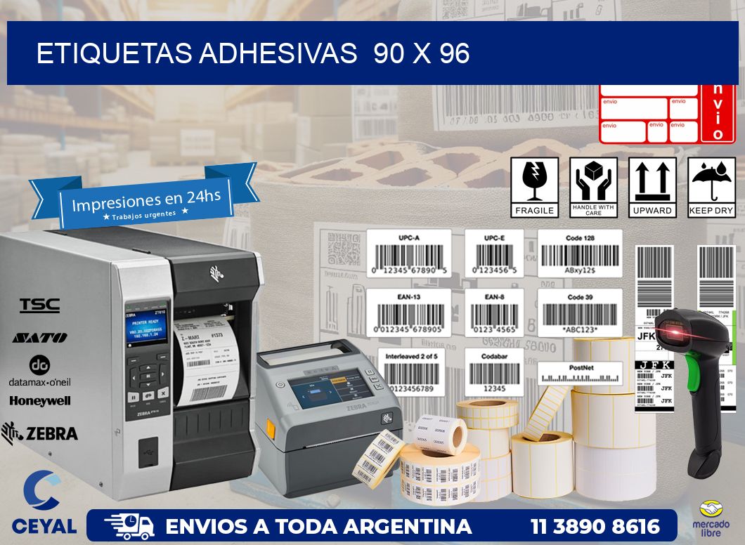 ETIQUETAS ADHESIVAS  90 x 96