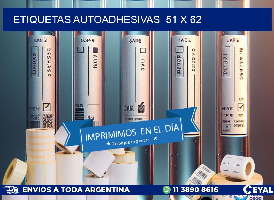 ETIQUETAS AUTOADHESIVAS 51 x 62