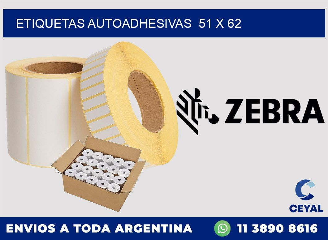 ETIQUETAS AUTOADHESIVAS 51 x 62