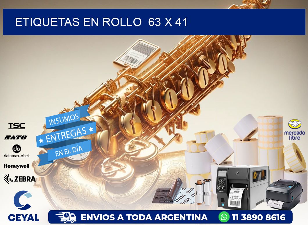 ETIQUETAS EN ROLLO  63 x 41