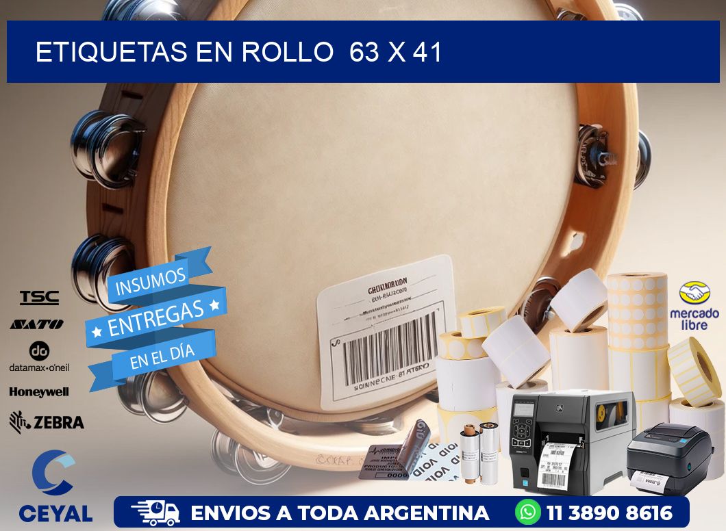 ETIQUETAS EN ROLLO  63 x 41