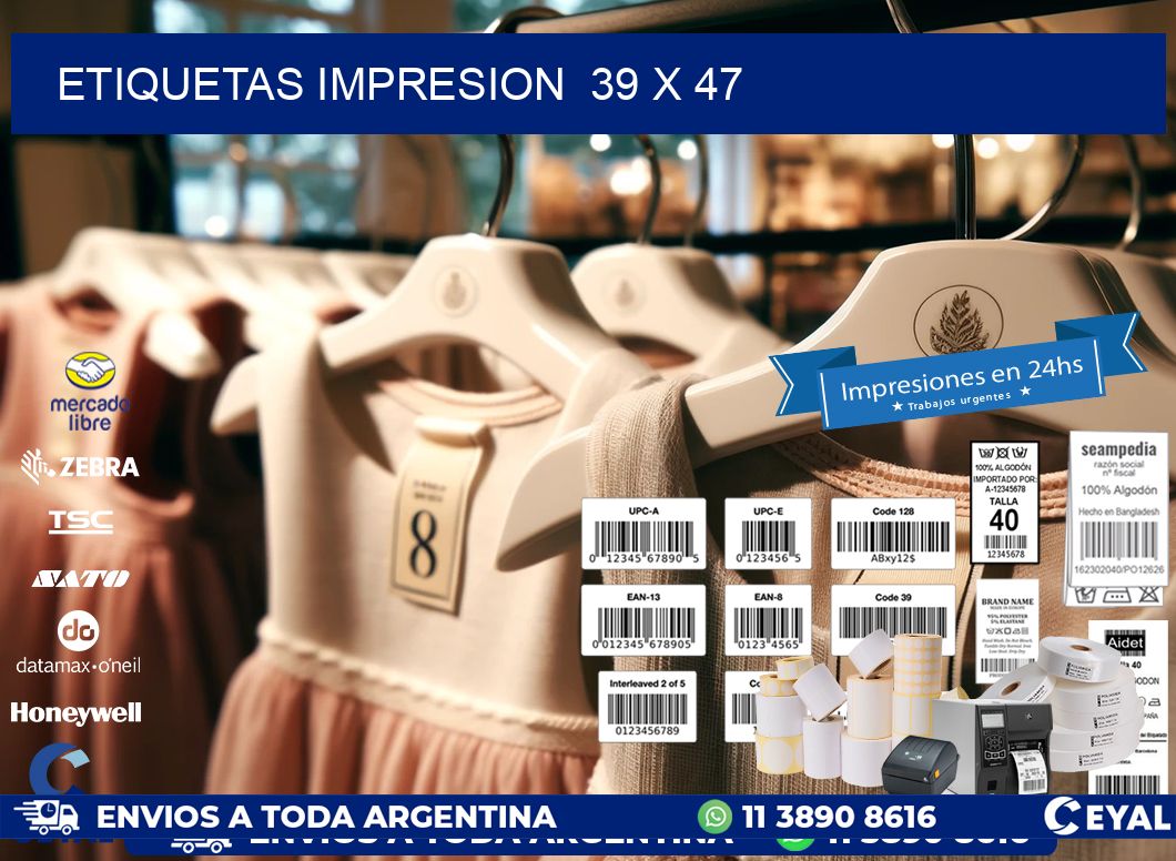 ETIQUETAS IMPRESION  39 x 47