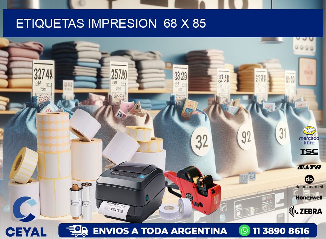 ETIQUETAS IMPRESION  68 x 85