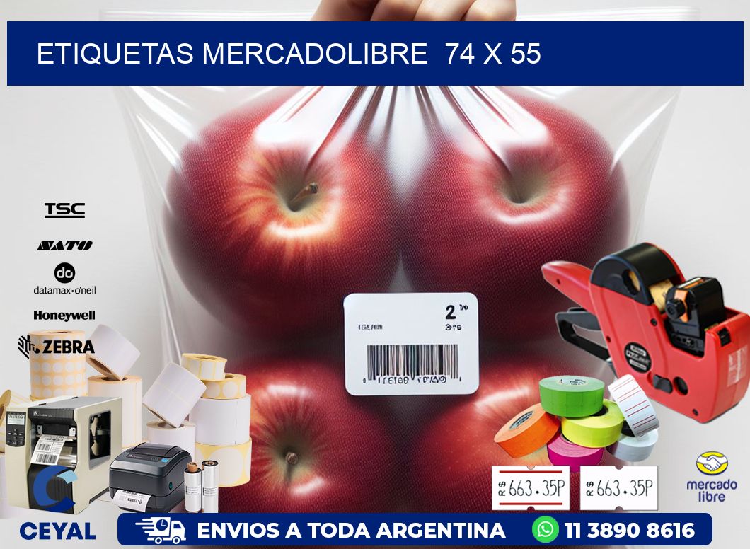 ETIQUETAS MERCADOLIBRE  74 x 55