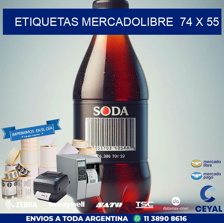 ETIQUETAS MERCADOLIBRE  74 x 55