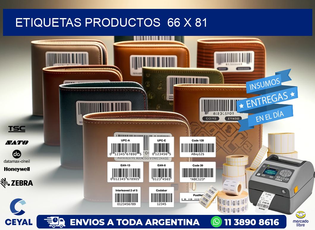 ETIQUETAS PRODUCTOS  66 x 81