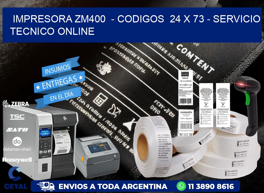 IMPRESORA ZM400  - CODIGOS  24 x 73 - SERVICIO TECNICO ONLINE