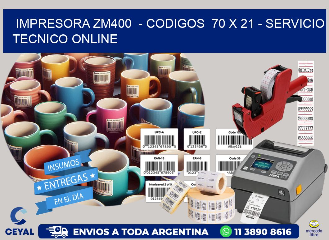 IMPRESORA ZM400  – CODIGOS  70 x 21 – SERVICIO TECNICO ONLINE