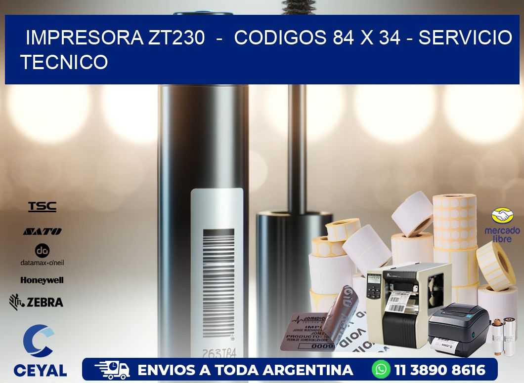 IMPRESORA ZT230  -  CODIGOS 84 x 34 - SERVICIO TECNICO