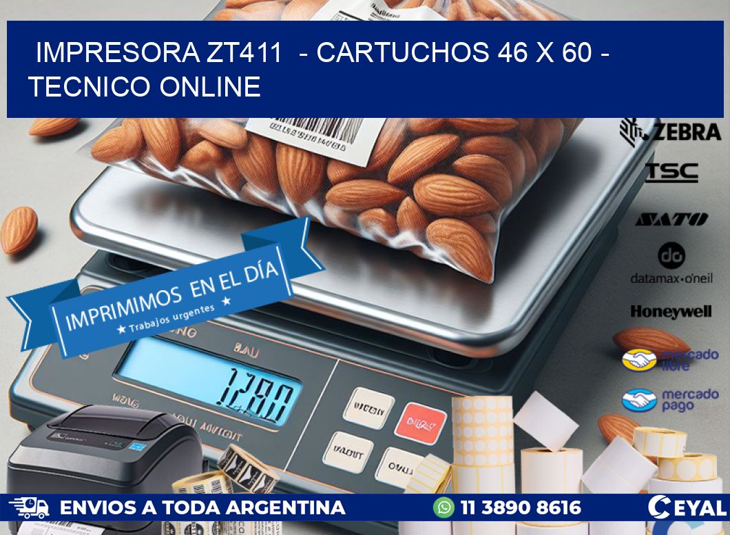 IMPRESORA ZT411  - CARTUCHOS 46 x 60 - TECNICO ONLINE