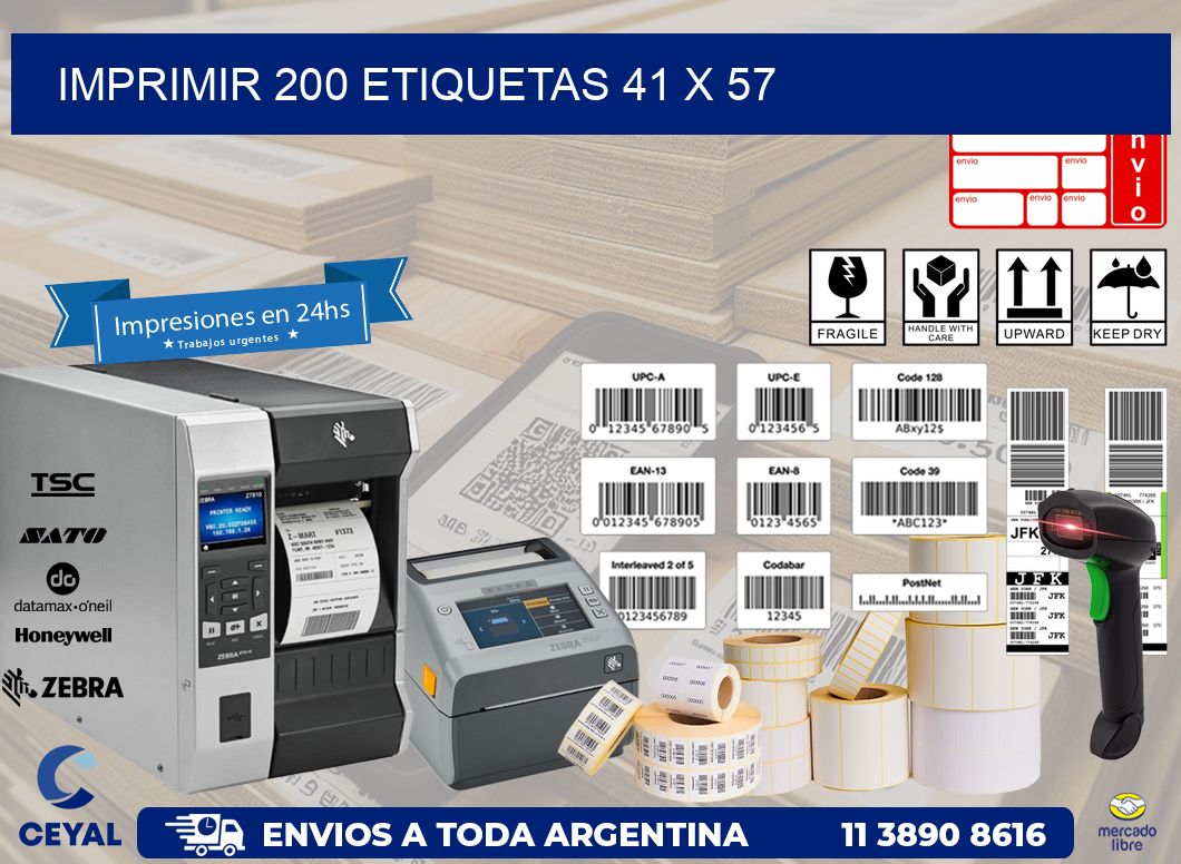 IMPRIMIR 200 ETIQUETAS 41 x 57