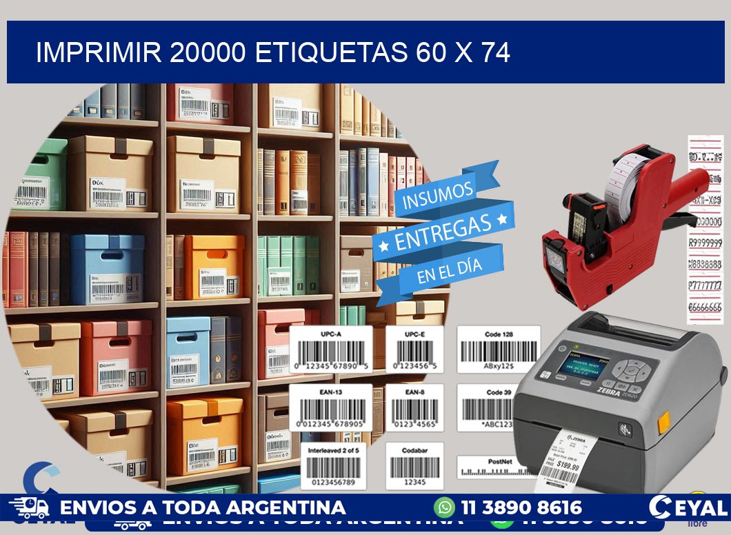 IMPRIMIR 20000 ETIQUETAS 60 x 74