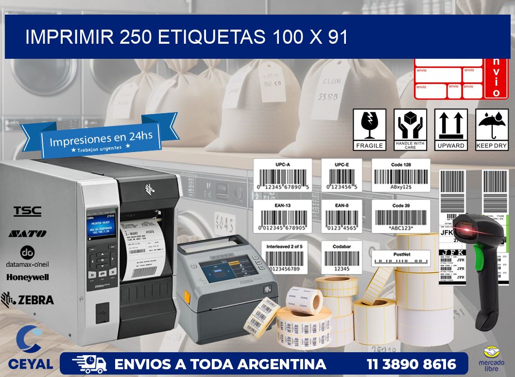 IMPRIMIR 250 ETIQUETAS 100 x 91