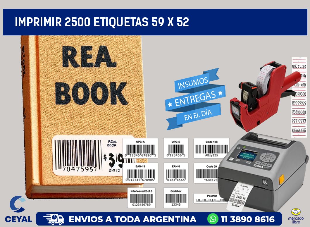 IMPRIMIR 2500 ETIQUETAS 59 x 52
