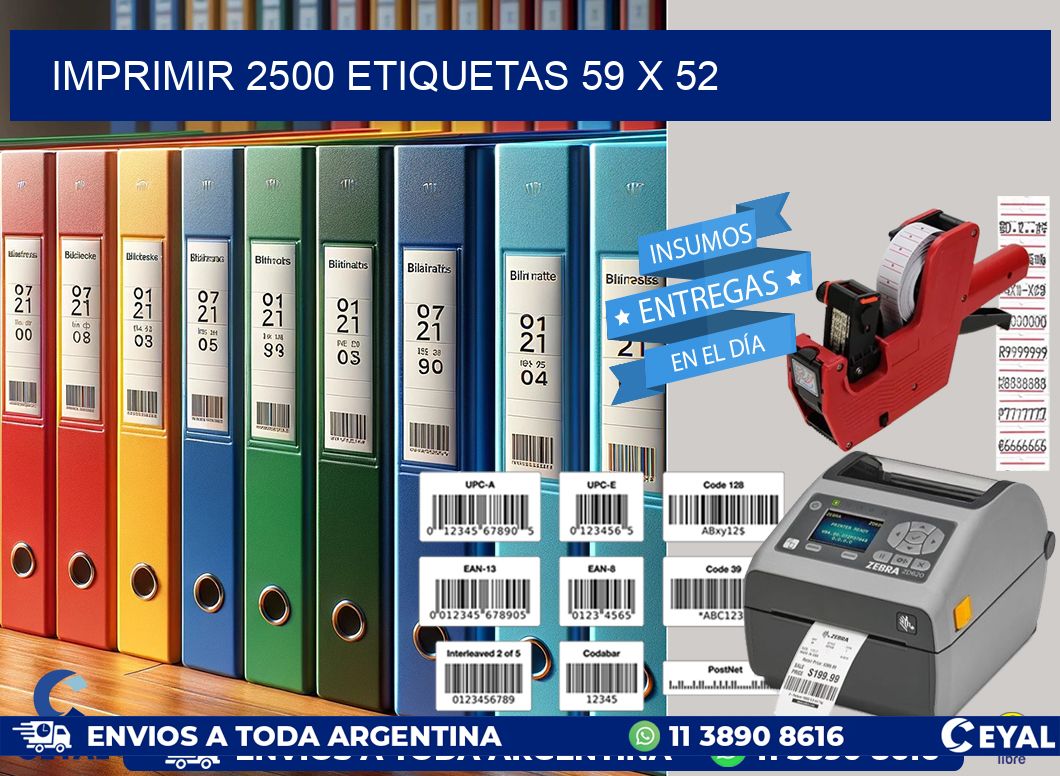 IMPRIMIR 2500 ETIQUETAS 59 x 52