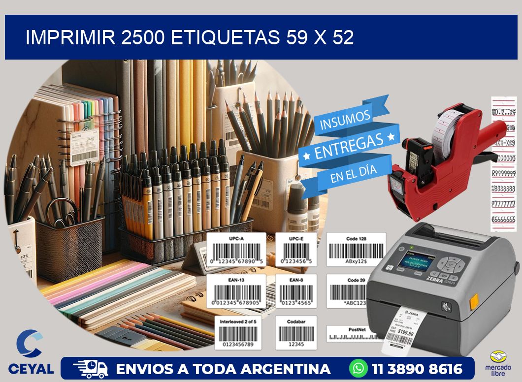 IMPRIMIR 2500 ETIQUETAS 59 x 52