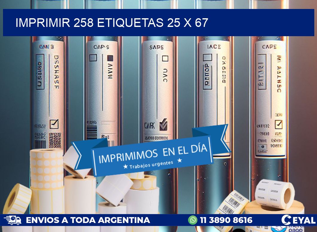 IMPRIMIR 258 ETIQUETAS 25 x 67