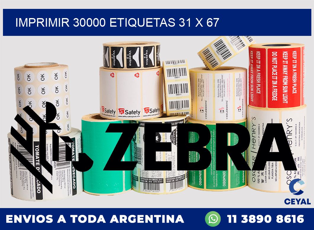 IMPRIMIR 30000 ETIQUETAS 31 x 67