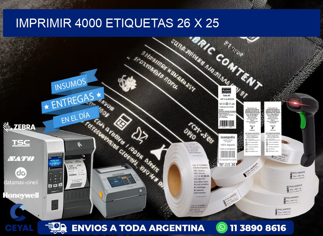 IMPRIMIR 4000 ETIQUETAS 26 x 25