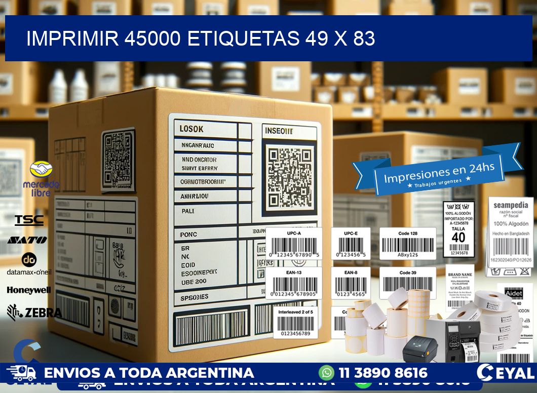 IMPRIMIR 45000 ETIQUETAS 49 x 83