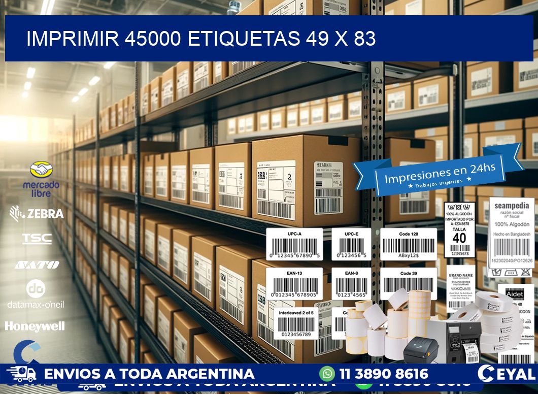 IMPRIMIR 45000 ETIQUETAS 49 x 83
