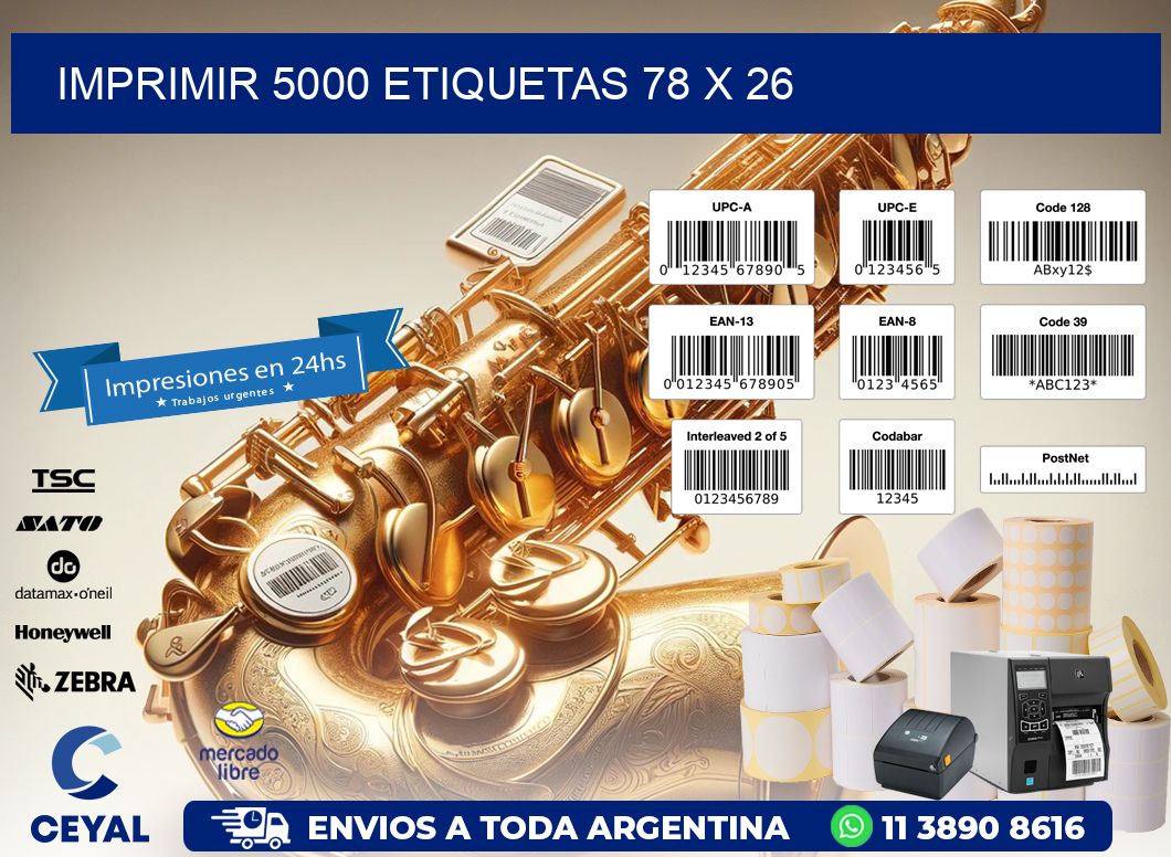 IMPRIMIR 5000 ETIQUETAS 78 x 26