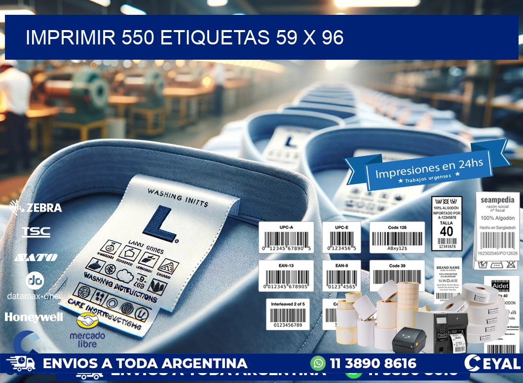 IMPRIMIR 550 ETIQUETAS 59 x 96