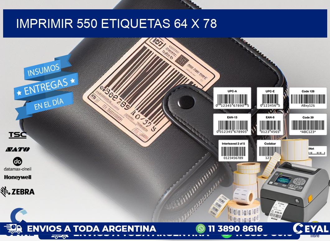 IMPRIMIR 550 ETIQUETAS 64 x 78