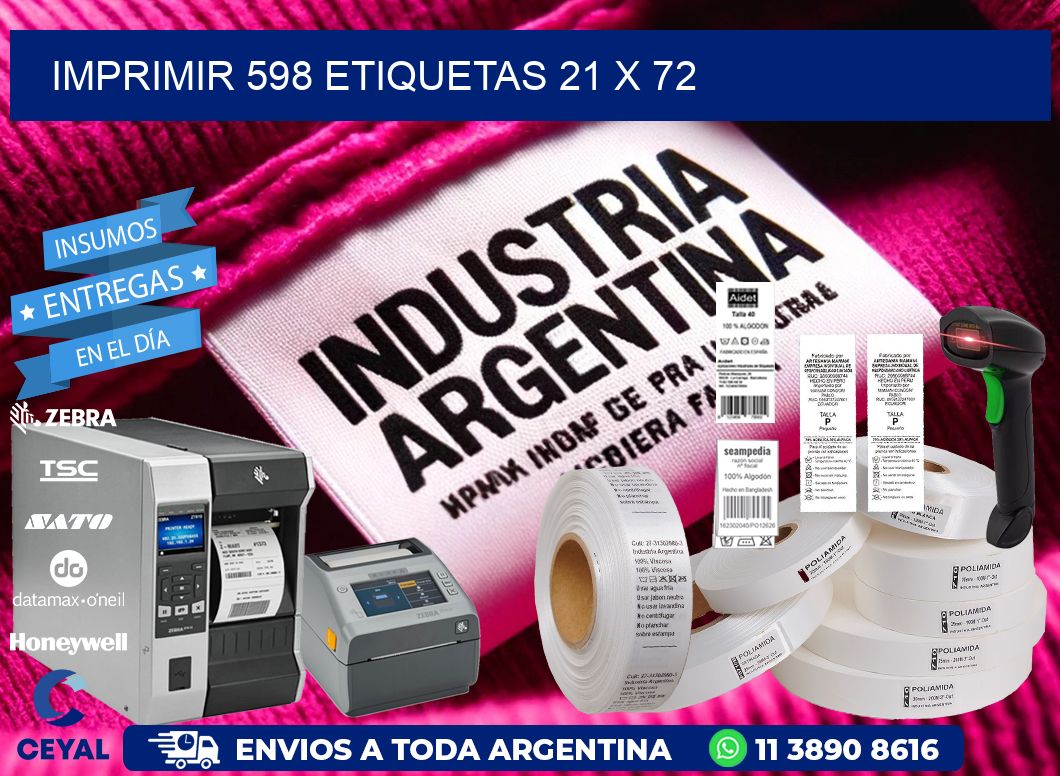 IMPRIMIR 598 ETIQUETAS 21 x 72