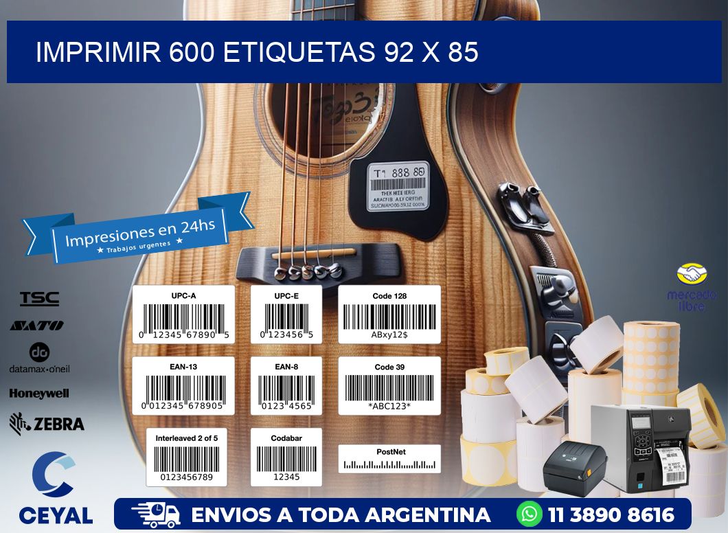 IMPRIMIR 600 ETIQUETAS 92 x 85
