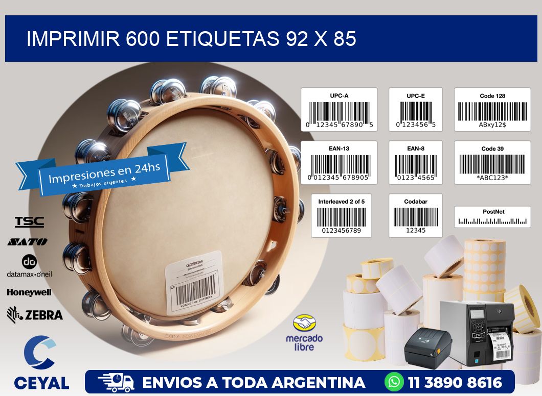 IMPRIMIR 600 ETIQUETAS 92 x 85