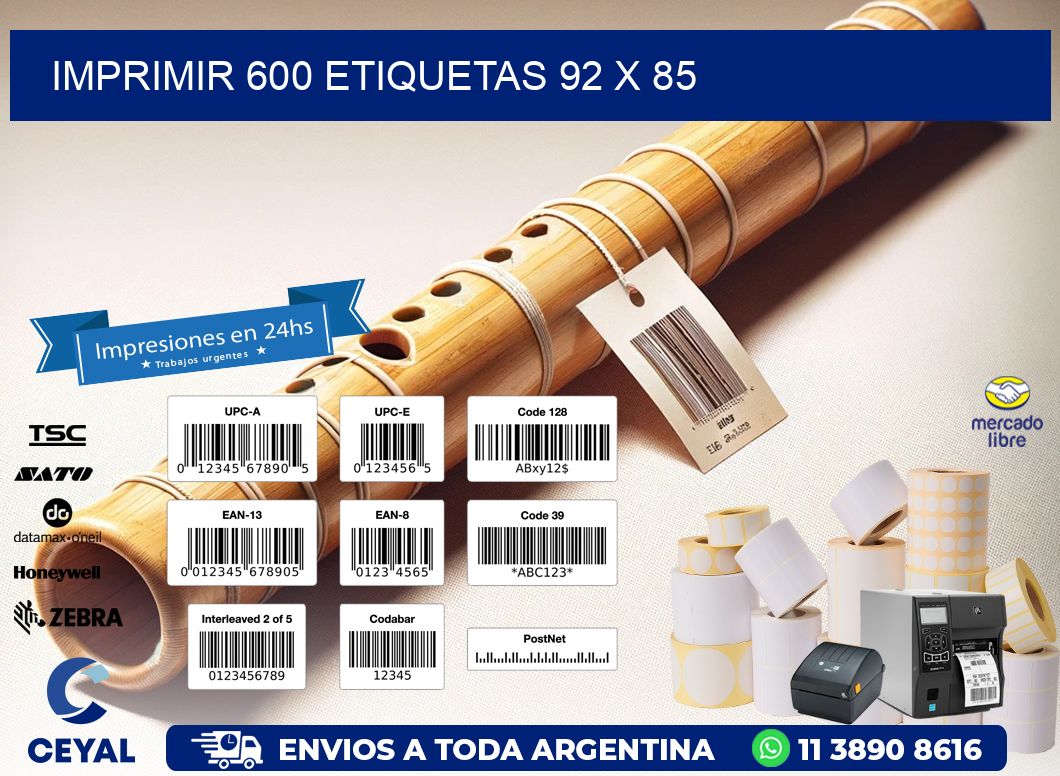 IMPRIMIR 600 ETIQUETAS 92 x 85