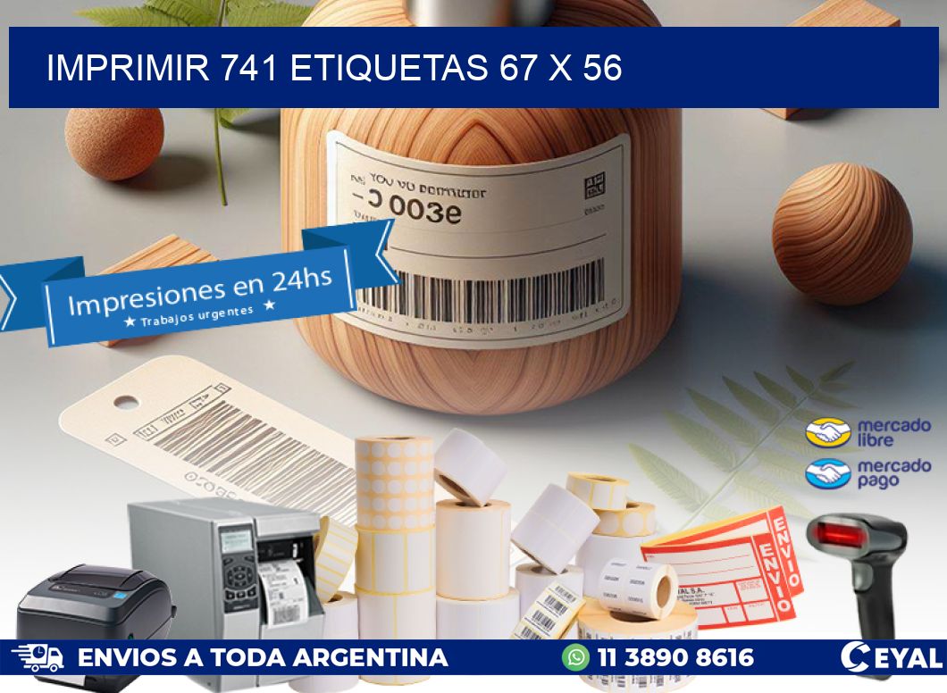 IMPRIMIR 741 ETIQUETAS 67 x 56
