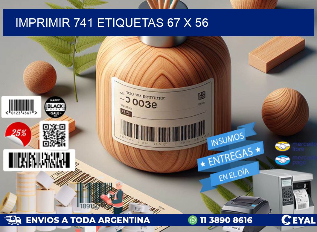 IMPRIMIR 741 ETIQUETAS 67 x 56
