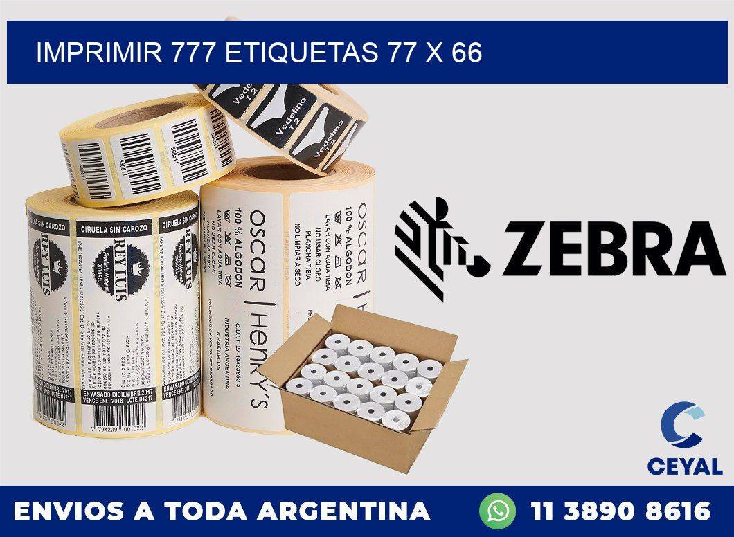 IMPRIMIR 777 ETIQUETAS 77 x 66