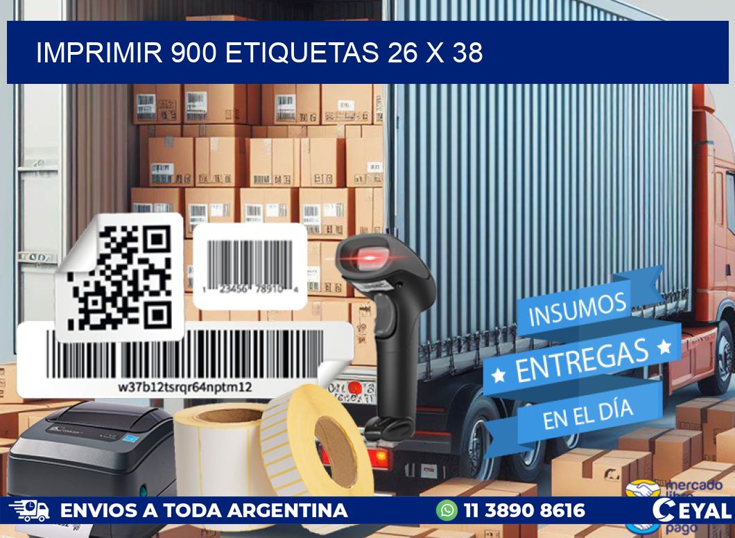 IMPRIMIR 900 ETIQUETAS 26 x 38