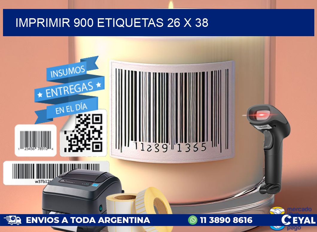 IMPRIMIR 900 ETIQUETAS 26 x 38