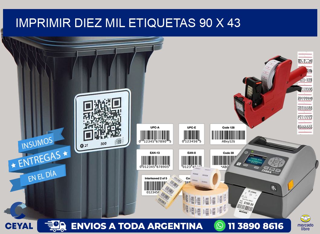 IMPRIMIR DIEZ MIL ETIQUETAS 90 x 43
