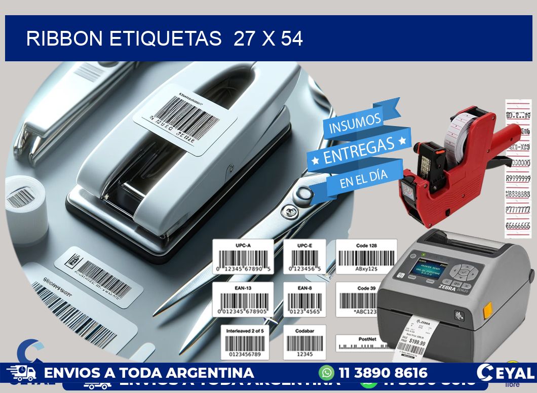 RIBBON ETIQUETAS 27 x 54
