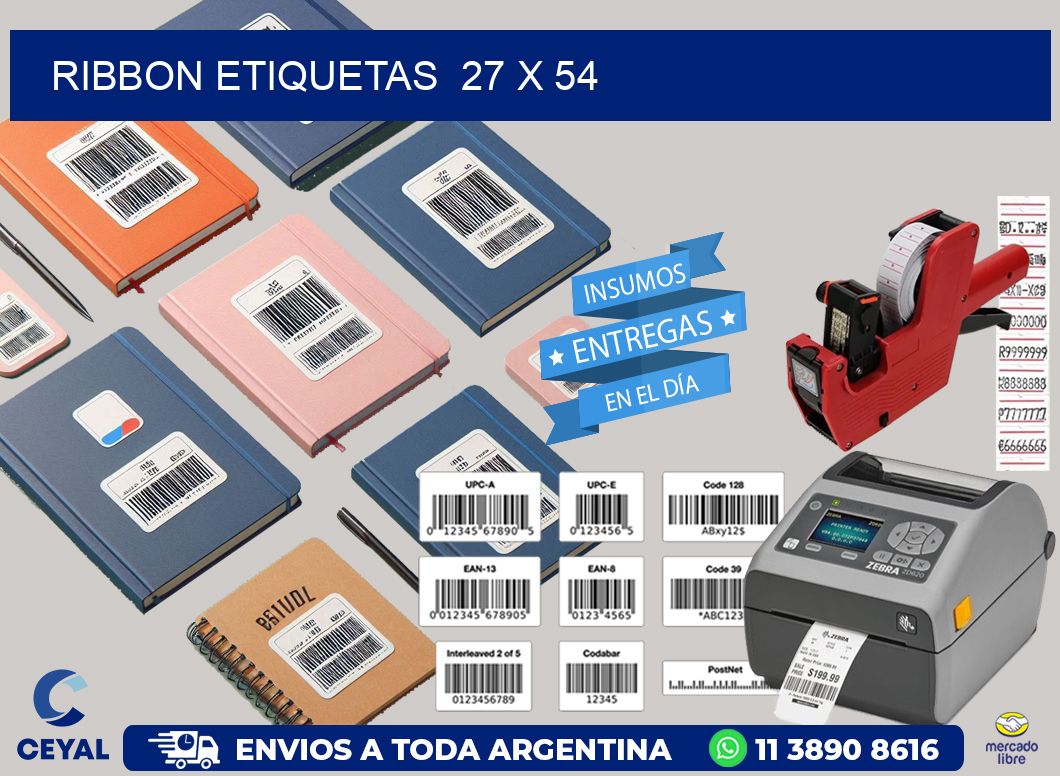 RIBBON ETIQUETAS 27 x 54