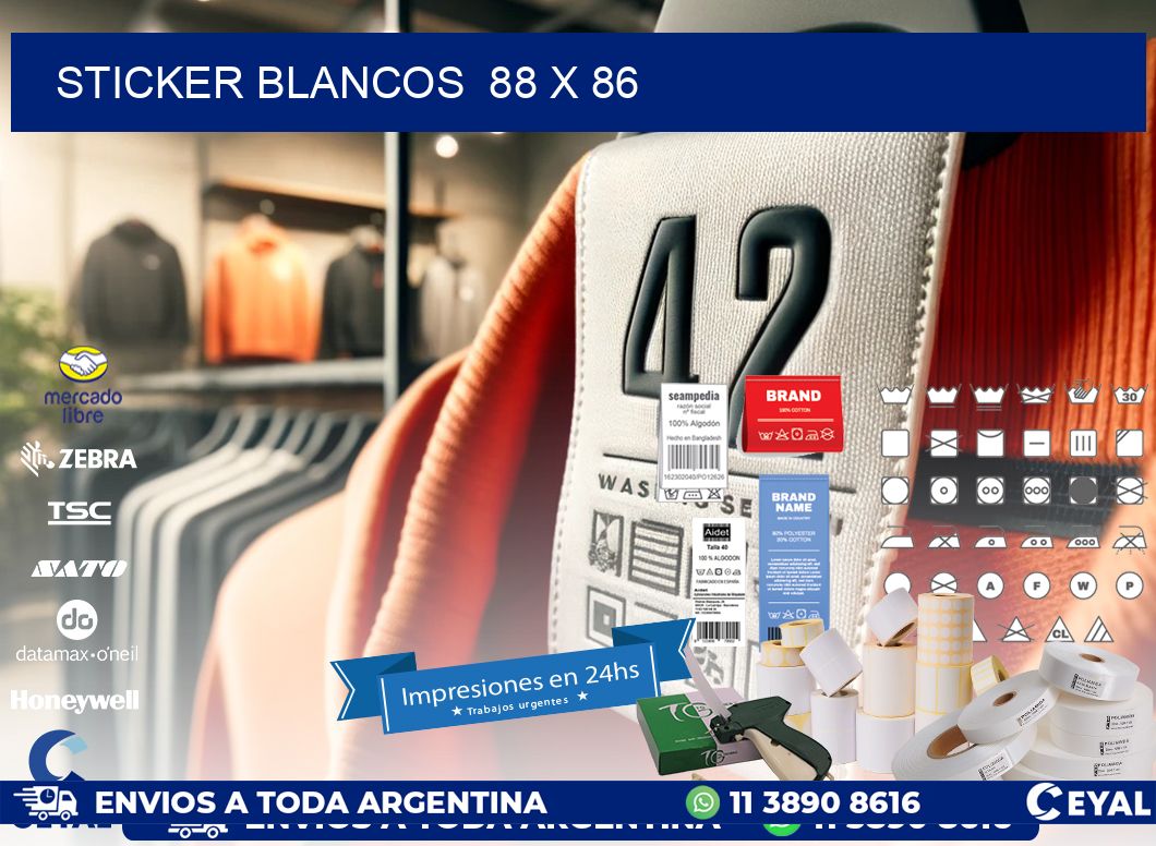 STICKER BLANCOS  88 x 86