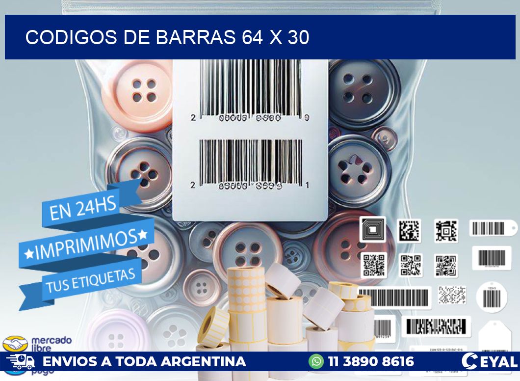 codigos de barras 64 x 30