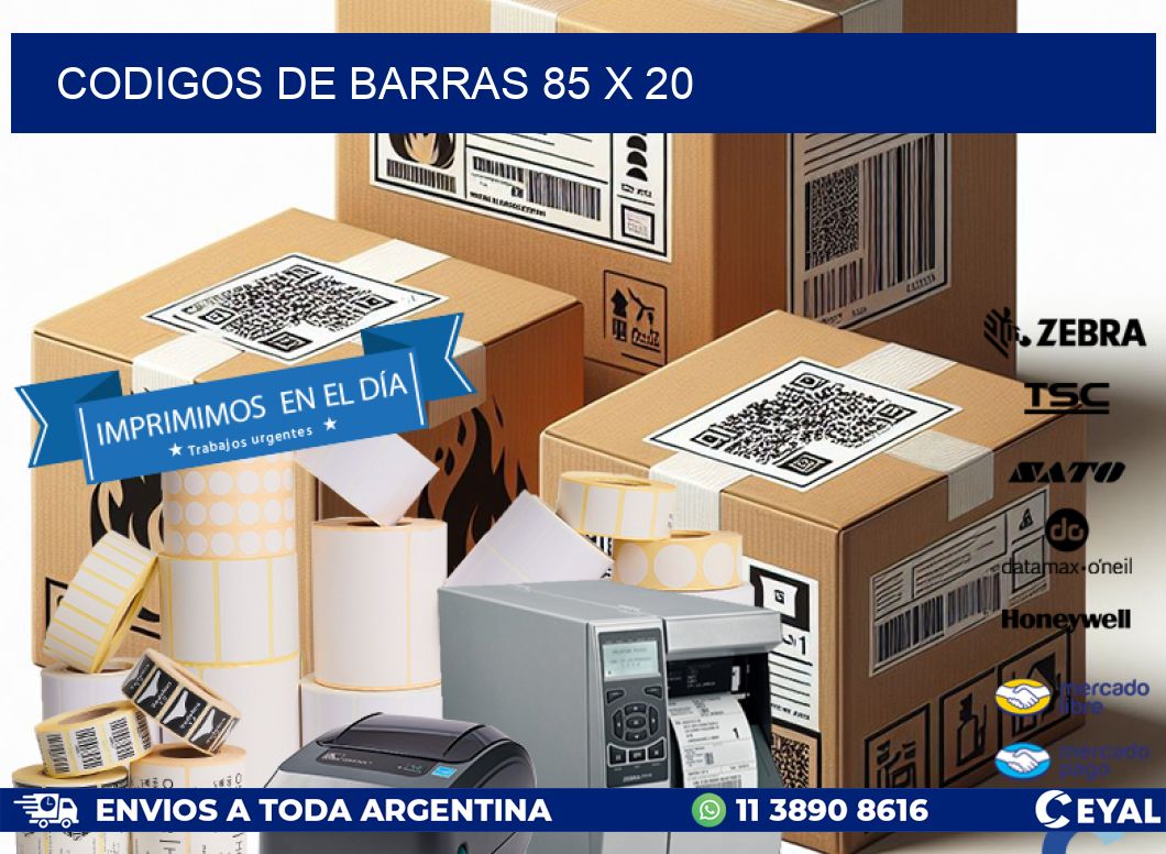 codigos de barras 85 x 20